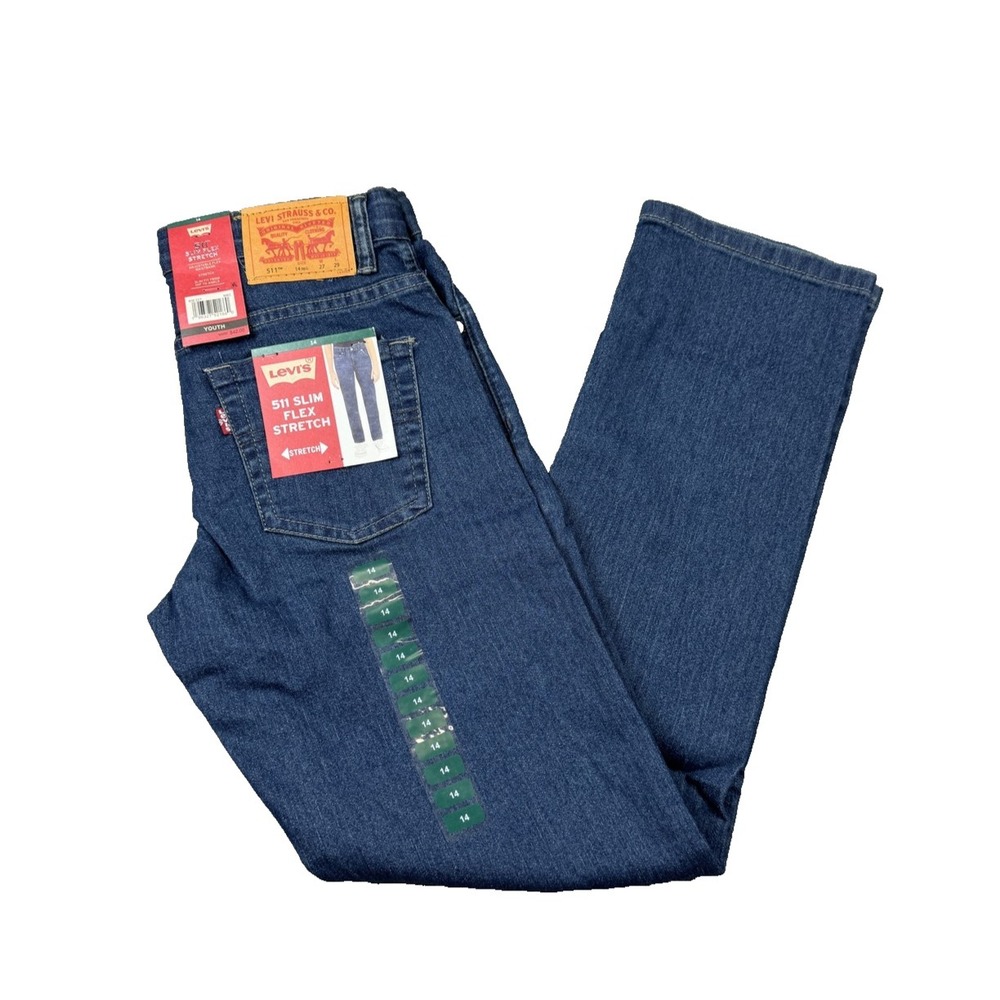 Levis 511 Jeans Youth 14 Blue Slim Fit Stretch Denim‎ Flex Straight Leg Pants